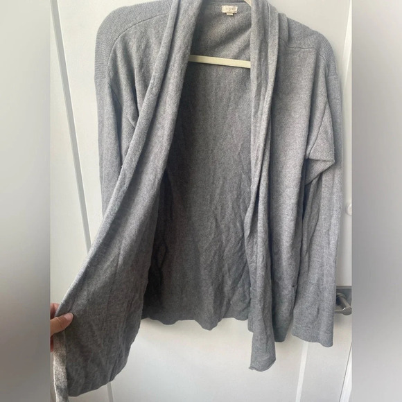 J Crew gray slouchy open cardigan with pockets size large - Picture 5 of 7